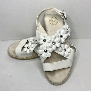 Ugg white flower sandals